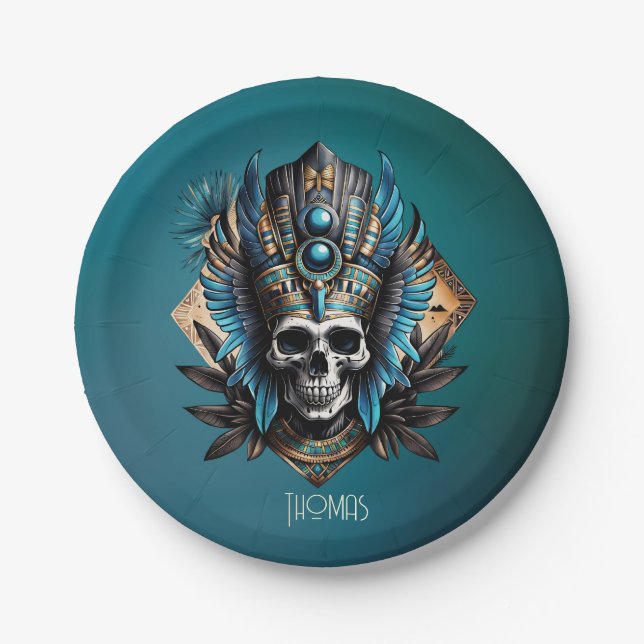 Prato De Papel Crânio que incorpora a aura mística (Frente)