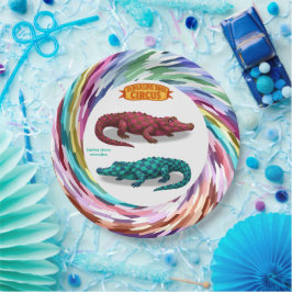 Prato De Papel Crawford, painted circus crocodile