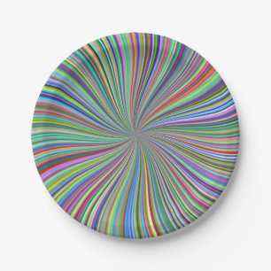 Prato De Papel Crayon Box of Colors Spiral Optical Art