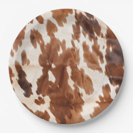 Prato De Papel Cream Brown Cowhide Ocidental
