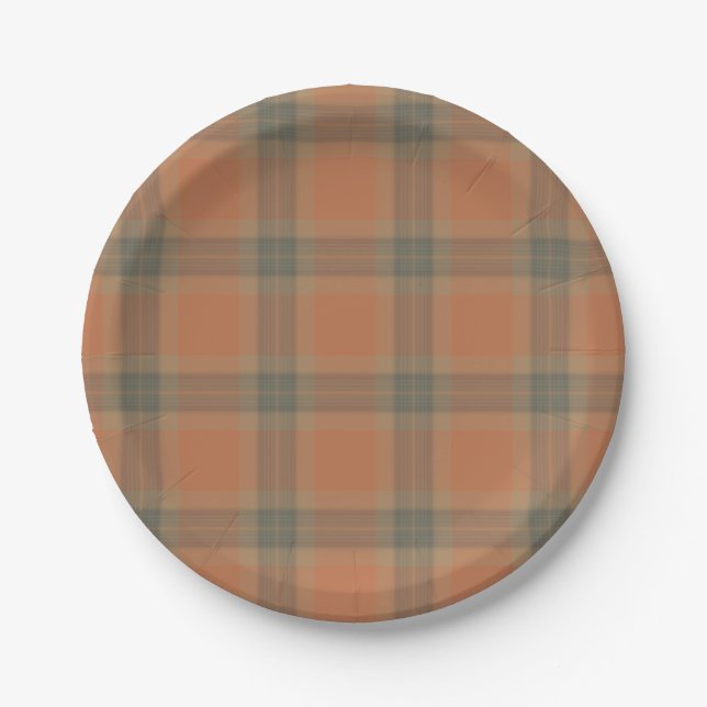 Prato De Papel Cream Tartan Paper Plates (Frente)
