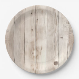 Prato De Papel Cream White Wood Wedding