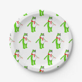 Prato De Papel Creative Christmas Holiday Frog