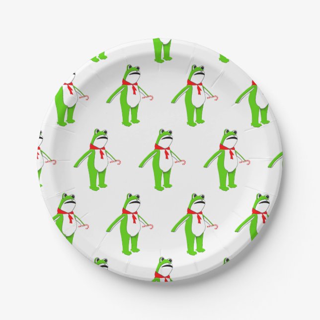 Prato De Papel Creative Christmas Holiday Frog (Frente)