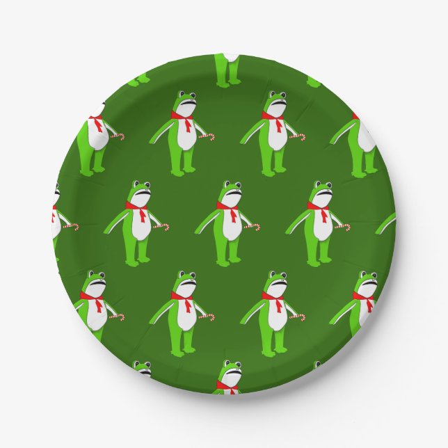 Prato De Papel Creative Christmas Holiday Frog (Frente)