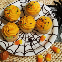 Prato De Papel Creepy Spider Web