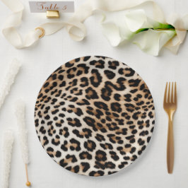 Prato De Papel Creme Black Leopardo Print