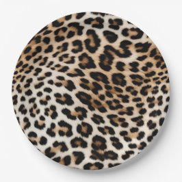 Prato De Papel Creme Black Leopardo Print