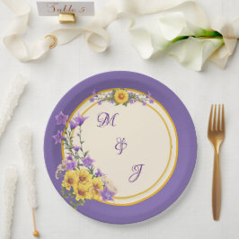 Prato De Papel Creme de Casamento de Jardim primavera