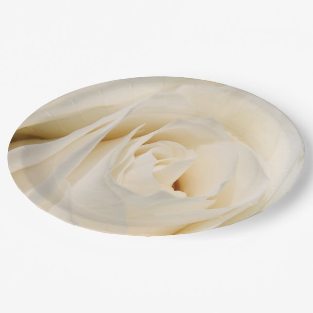 Prato De Papel Creme de folhas de papel Rosa (Inclinado)