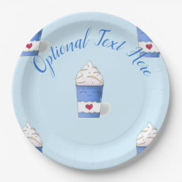 Prato De Papel Creme Latte & Whipped (Azul)