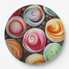 Prato De Papel Cremy Swirls