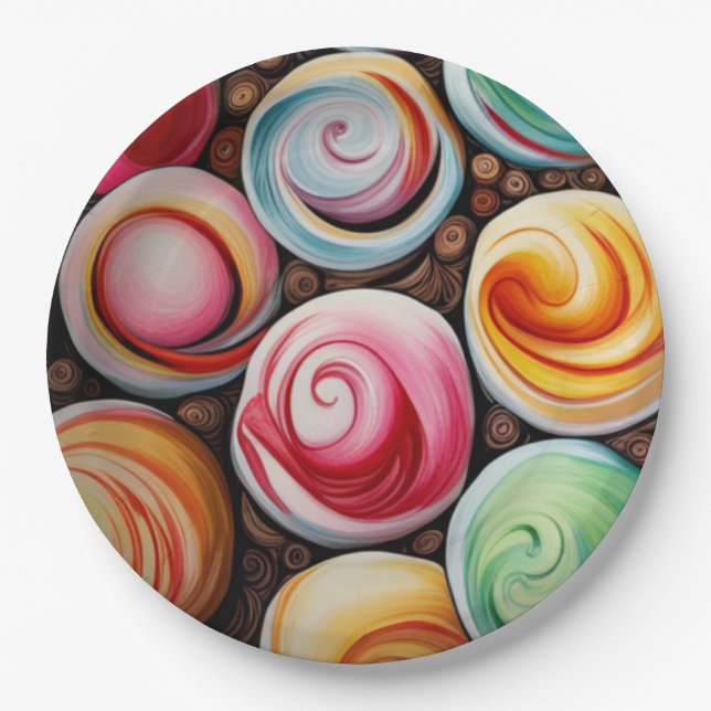 Prato De Papel Cremy Swirls (Frente)