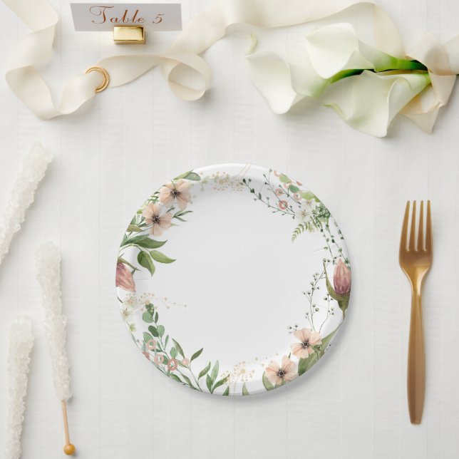 Prato De Papel Crescendo como uma erva no primeiro aniversário, (Casamento)