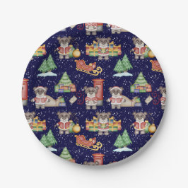 Prato De Papel Crianças Bebidas Festivas Festivas Cuecas de Natal