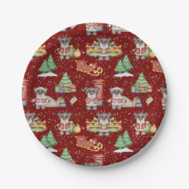 Prato De Papel Crianças Bebidas Festivas Festivas Cuecas de Natal