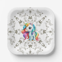 Crianças Coloridas Unicorn Gráficos Florais