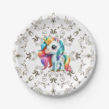 Crianças Coloridas Unicorn Gráficos Florais