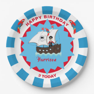 Prato De Papel Crianças de naufrágio Cute Piratas de Aniversár