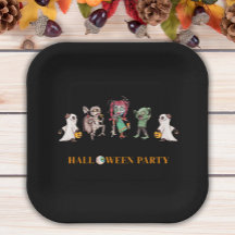 Crianças de papel assustador de halloween