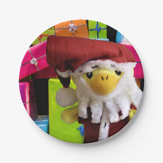 Prato De Papel Crianças divertem-se no Natal (Frente)