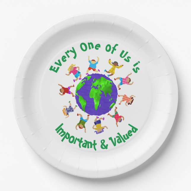 Prato De Papel Crianças importantes e valiosas (Frente)