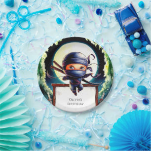 Prato De Papel Crianças Mágicas - Ninja Birthday