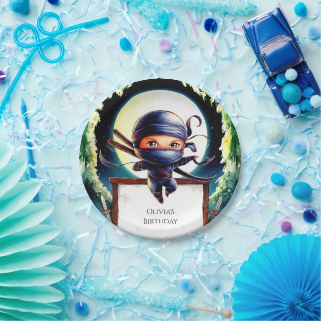 Prato De Papel Crianças Mágicas - Ninja Birthday (Festa)