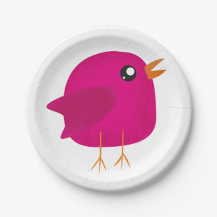 Prato De Papel Crianças, passarinho fofo