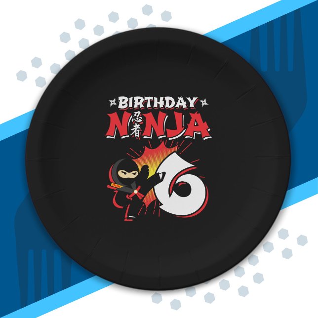 Prato De Papel Crianças Presente na Festa de aniversário Ninja -  (Criador carregado)
