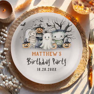 Prato De Papel Crianças Spooktaculares Aniversário de Halloween