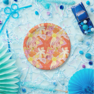 Prato De Papel Criaturas do Mar de Pastel