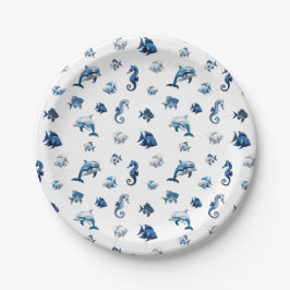 Prato De Papel Criaturas do Oceano Azul de Wedgewood!