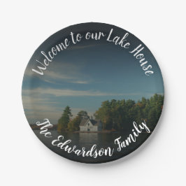 Prato De Papel Crie as suas boas-vindas à nossa família do lago