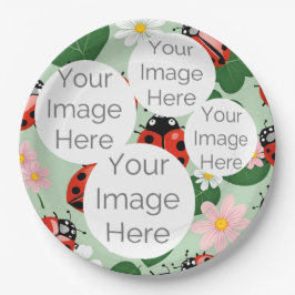Prato De Papel crie seu próprio papel de ladybug de texto de foto