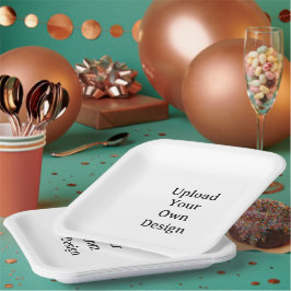 Prato De Papel Crie Seu Próprio Quadrado Simples Personalizado de