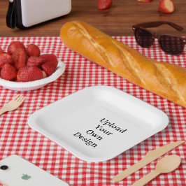 Prato De Papel Crie Seu Próprio Quadrado Simples Personalizado de
