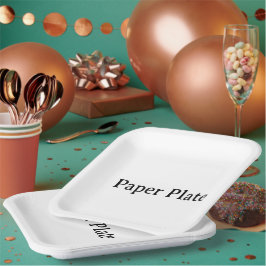 Prato De Papel Crie Seu Próprio Quadrado Simples Personalizado de