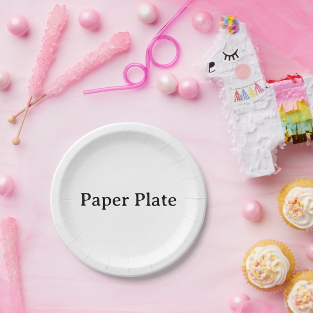 Prato De Papel Crie Seu Próprio Simples Personalizado 7" Redondo  (Festa)