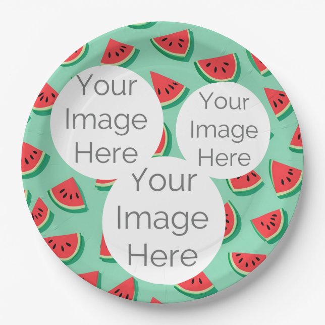 Prato De Papel crie sua própria melancia de texto de foto em pape (Frente)
