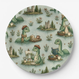 Prato De Papel Críptidos Aconchegantes Nessie Monstro do Lago Nes