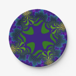 Prato De Papel Cruz Verde e Azul