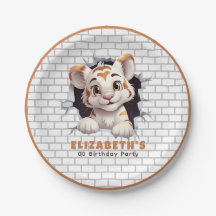 Cubo de Tigre Bonito Fazendo Festa Laranja