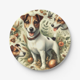 Prato De Papel Cuja Vintage Jack Russell Terrier