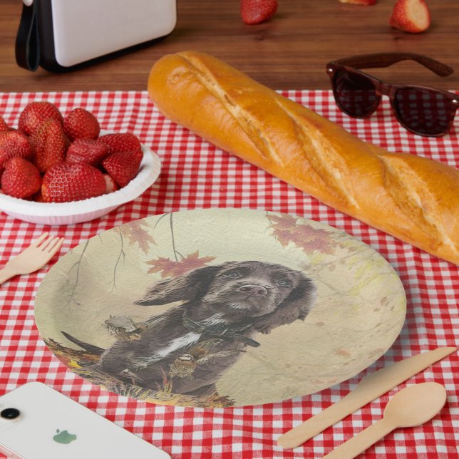 Prato De Papel Cupão de chocolate spaniel (Piquenique)