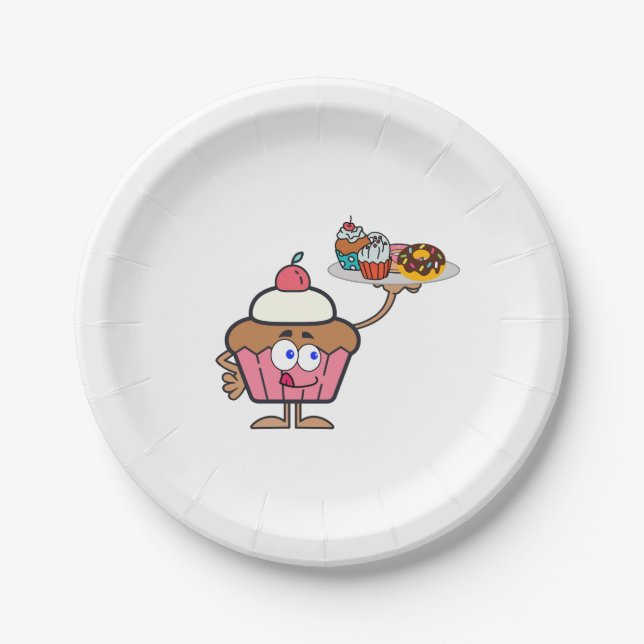 Prato De Papel Cupcake Adoça Seu Dia (Frente)