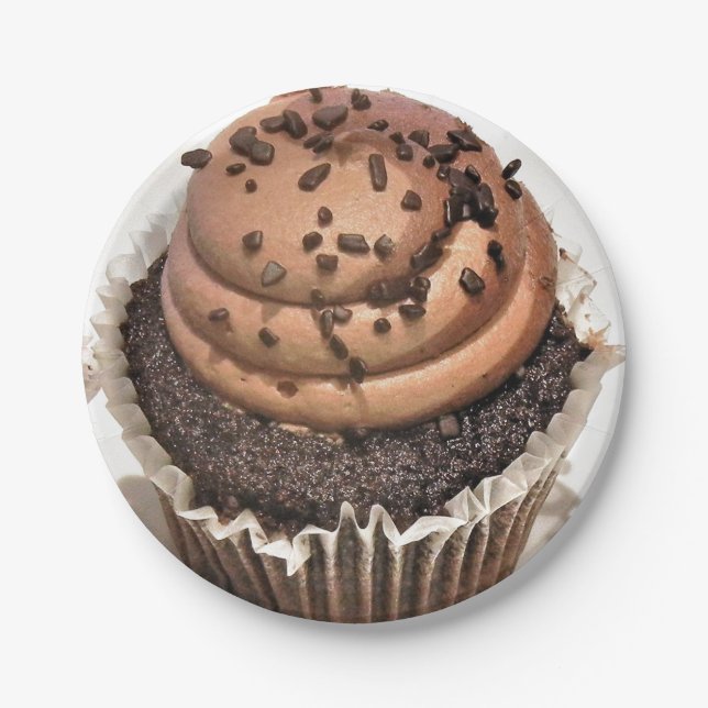 Prato De Papel Cupcake de chocolate (Frente)