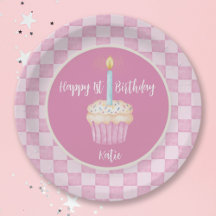 Cupcake de primeiro aniversario feliz