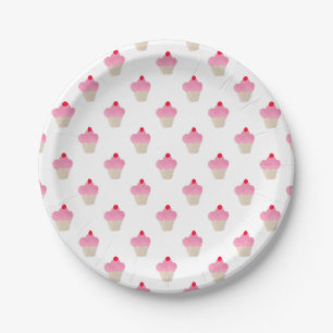 Prato De Papel Cupcake rosa