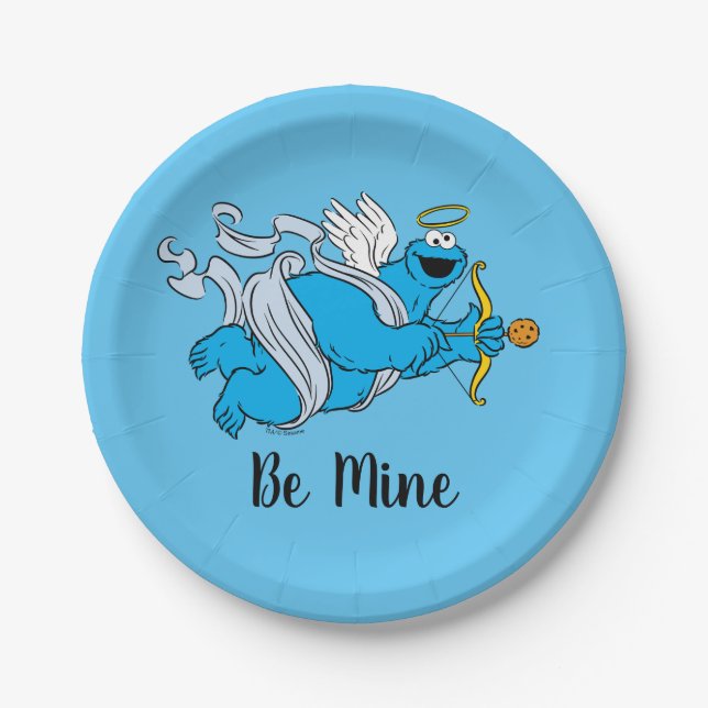 Prato De Papel Cupid do Namorados Monstro do Cookie (Frente)